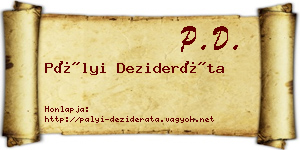 Pályi Dezideráta névjegykártya